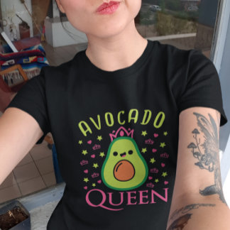 Cute Avocado Queen with Heart Keto Girl Cooking  Tシャツ