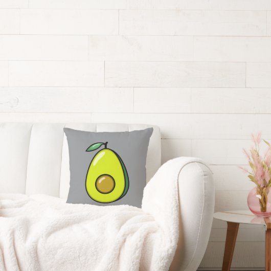 Cute Avocado Throw Pillow クッション (ソファ)