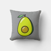 Cute Avocado Throw Pillow クッション (正面)
