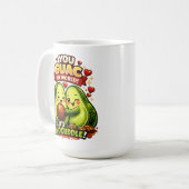 Cute Avocado Valentine’s Love Design, kawaii Love コーヒーマグカップ (正面左)