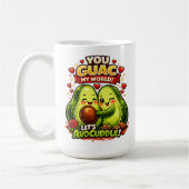 Cute Avocado Valentine’s Love Design, kawaii Love コーヒーマグカップ (左)