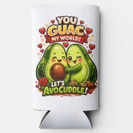 Cute Avocado Valentine’s Love Design, kawaii Love スリム缶クーラー