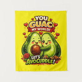 Cute Avocado Valentine’s Love Design, kawaii Love タペストリー