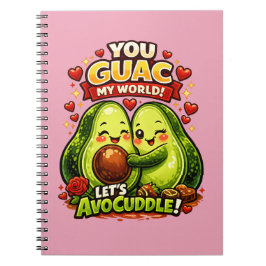 Cute Avocado Valentine’s Love Design, kawaii Love ノートブック