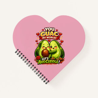 Cute Avocado Valentine’s Love Design, kawaii Love ノートブック