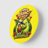 Cute Avocado Valentine’s Love Design, kawaii Love ラウンド壁時計 (傾斜)