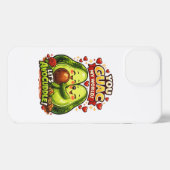 Cute Avocado Valentine’s Love Design, kawaii Love iPhoneケース (裏面横)