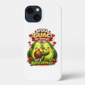 Cute Avocado Valentine’s Love Design, kawaii Love iPhoneケース (裏面)