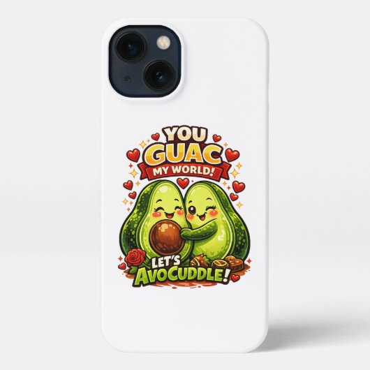 Cute Avocado Valentine’s Love Design, kawaii Love iPhoneケース (裏面)
