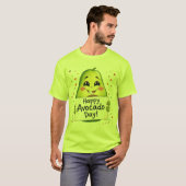 Cute Avocado with Hearts – Kawaii Food Art Tシャツ (正面フル)