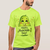 Cute Avocado with Hearts – Kawaii Food Art Tシャツ (正面)
