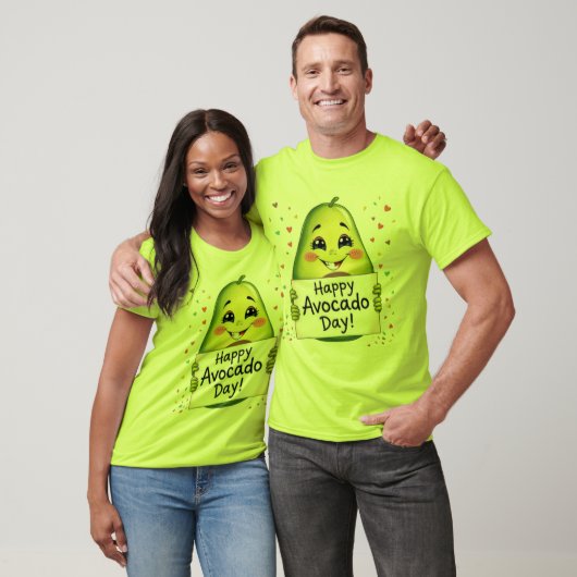 Cute Avocado with Hearts – Kawaii Food Art Tシャツ (ユニセックス)