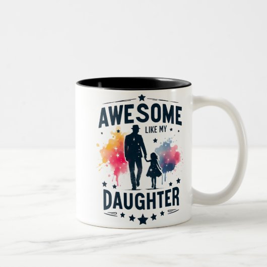 Cute Awesome Like My Daughter Wrap ツートーンマグカップ (右)