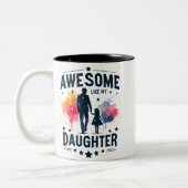 Cute Awesome Like My Daughter Wrap ツートーンマグカップ (左)