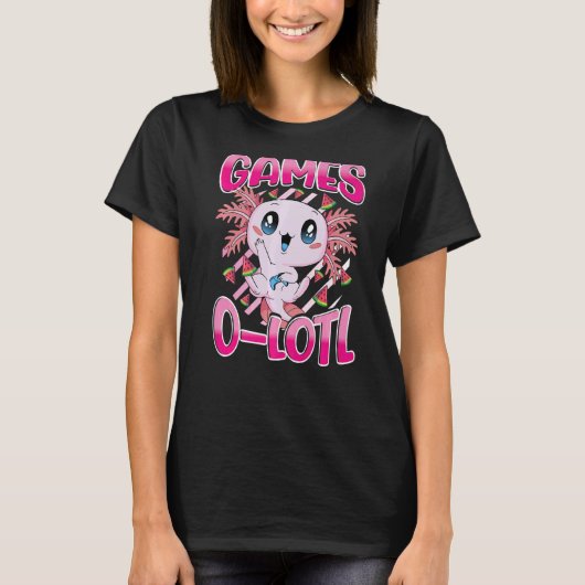 Cute Axolotlのコン遊ソールのビデオゲームAxolotl G Tシャツ (正面)
