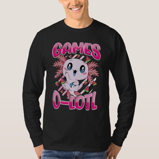 Cute Axolotlのコン遊ソールのビデオゲームAxolotl G Tシャツ (正面)