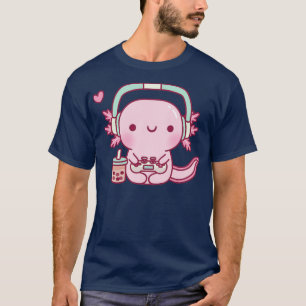 Cute Axolotlの遊ビデオゲーおもしろいム Tシャツ