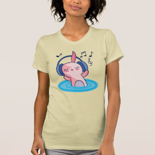 Cute Axolotl聞の音楽 Tシャツ