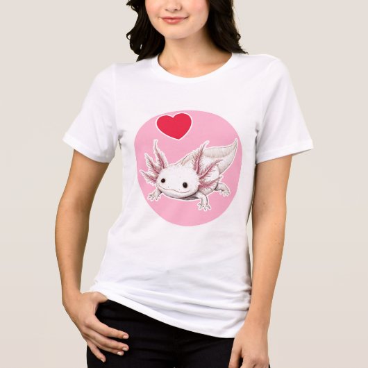 Cute Axolotl トライブレンドTシャツ (正面)