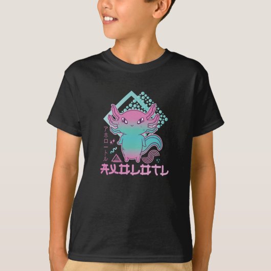 CUTE AXOLOTL 90s Retro Vaporwave Tシャツ (正面)