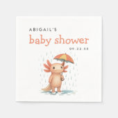 Cute Axolotl Baby Shower スタンダードカクテルナプキン (正面)