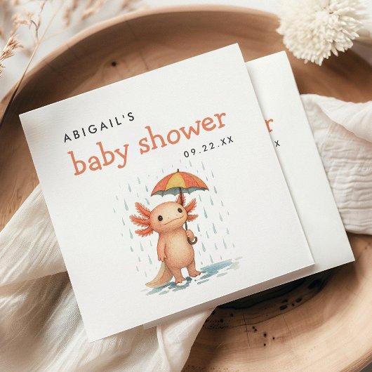 Cute Axolotl Baby Shower スタンダードカクテルナプキン