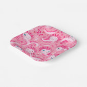 Cute axolotl birthday ペーパープレート (傾斜あり)