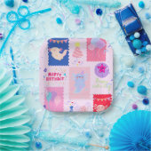 Cute axolotl birthday ペーパープレート (パーティー)