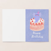 Cute axolotl birthday foil card 箔カード (内部)