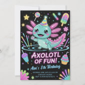 Cute Axolotl Birthday Party Invitation 招待状 (正面)