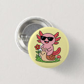 Cute Axolotl Button – Adorable Animal Design 缶バッジ (正面&裏面)