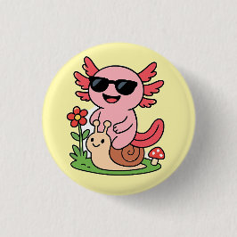 Cute Axolotl Button – Adorable Animal Design 缶バッジ