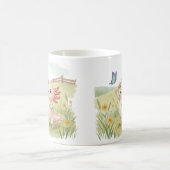 Cute Axolotl Chasing Butterfly コーヒーマグカップ (中央)