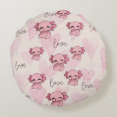 Cute axolotl christmas  ラウンドクッション (裏面)