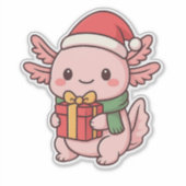 ✔ Cute Axolotl Christmas Gift Sticker シール (正面)