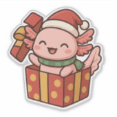 Cute Axolotl Christmas Gift Sticker シール (正面)