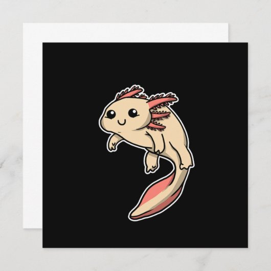 Cute Axolotl Costume Amphibian Gift Idea 招待状 (正面/裏面)