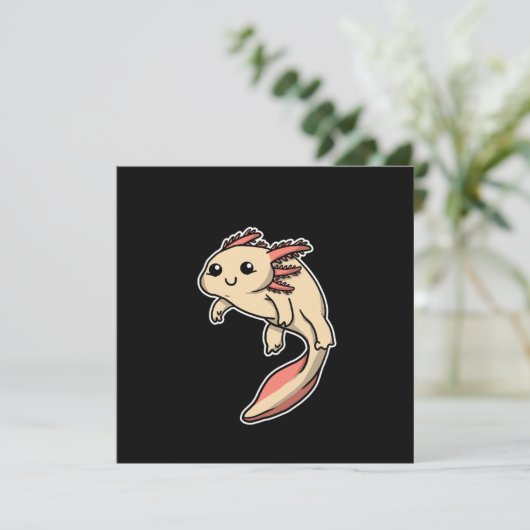 Cute Axolotl Costume Amphibian Gift Idea 招待状 (スタンド正面)