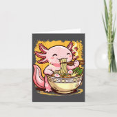 Cute Axolotl Eats Ramen Noodles Axolotls Ramen  カード (正面)