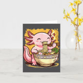 Cute Axolotl Eats Ramen Noodles Axolotls Ramen  カード (黄色い花)