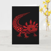 Cute Axolotl Heart Kids Mens Womens Valentine Axol カード (黄色い花)