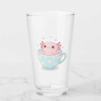 Cute axolotl in a cup タンブラーグラス