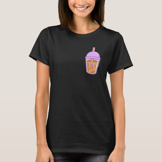 Cute Axolotl In Boba Tea Tシャツ (正面)