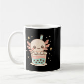 Cute Axolotl In Bubble Tea Cup Kawaii Animal Lover コーヒーマグカップ (左)