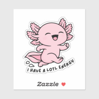 Cute Axolotl Lotl Energy Funny Pun Sticker シール