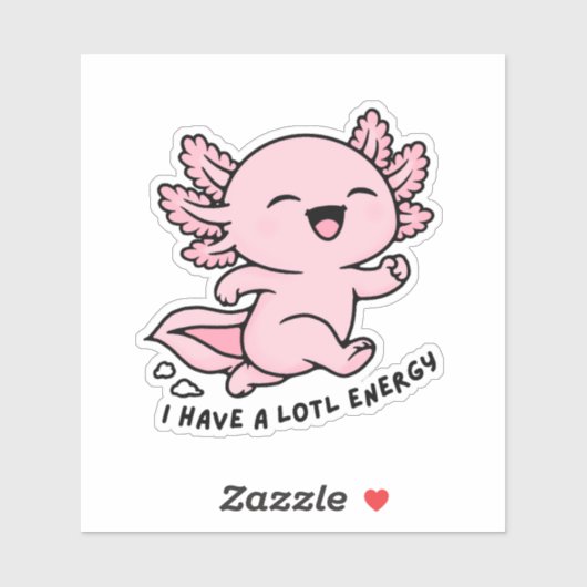 Cute Axolotl Lotl Energy Funny Pun Sticker シール (シート)