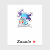 Cute Axolotl Lover Blue Snaxolotl Eating Ra Kawaii シール (シート)