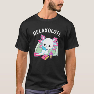 Cute Axolotl Lover Mexican Salamander Relaxolotl_1 Tシャツ