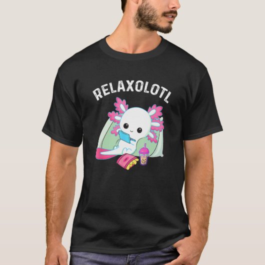Cute Axolotl Lover Mexican Salamander Relaxolotl_1 Tシャツ (正面)