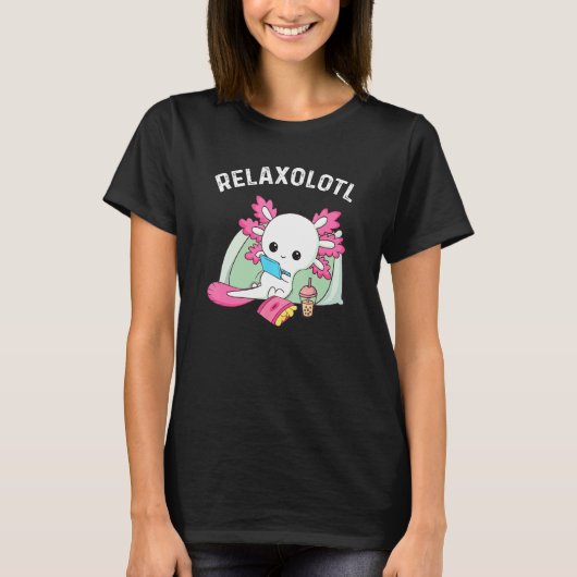 Cute Axolotl Lover Mexican Salamander Relaxolotl Tシャツ (正面)